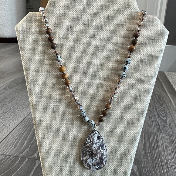 Bohemian “ Rochelle “ Boho Beaded Necklace with Teardrop Pendant R2B - Picture 1 of 3